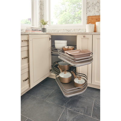 Rev-A-Shelf Contemporary Cloud 2-Shelf Blind Corner Organizer for Blind Left Cabinet