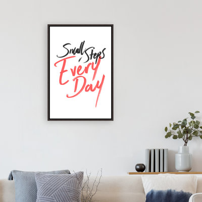 «Small Steps Every Day» par Richard Ryder, peinture sur toile avec cadre flottant