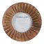 Ribbed Mango Wood and Glass Round Picture Frame for Home Accent - Decorative Photo Frame for Entryway Display Arrangement - 7", Brown & Tan