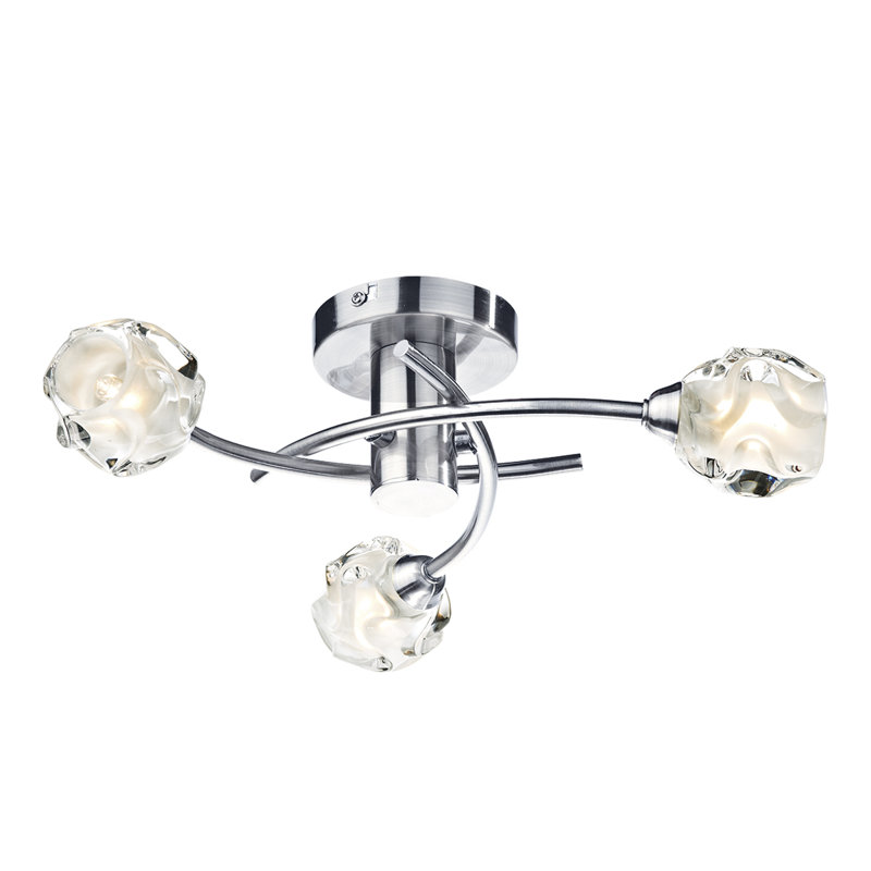 Mcdermott Semi Flush Mount, Satin Chrome