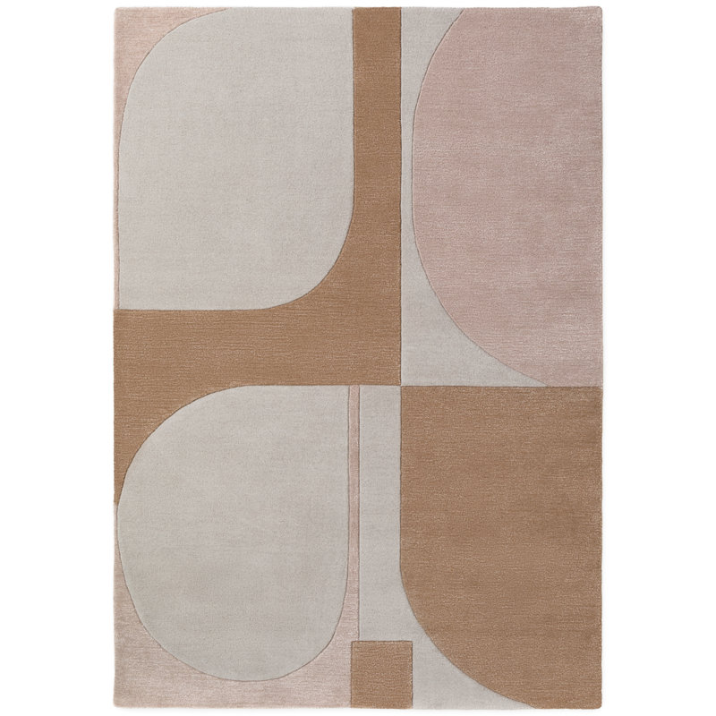 Deveshi Geometric Wool Hand Tufted Area Rug, Rectangle 120 x 170 cm