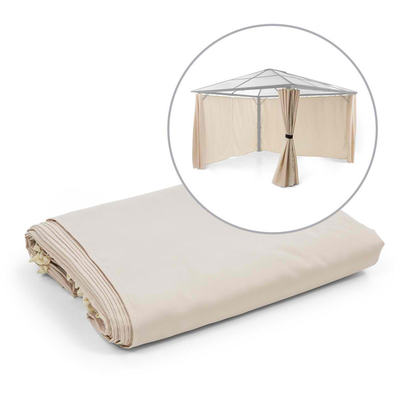 Blumfeldt Polyester Side Wall for Gazebo, 195cm H x 335cm W x 54.5cm D, Beige