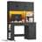 47.2”W * 70.9”H Smart Desk with Hutch, Computer Desk with Charging Station, 16-Color LED Lights, Magazine Rack & Adjustable Shelves, Home Office Writing Table for Work/Gaming-945023948