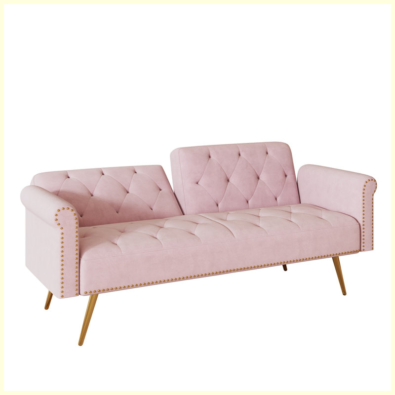 Canapé moderne avec clou pour salon, Rose
