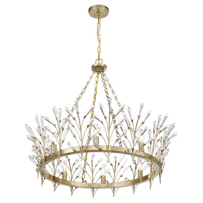  Orianna 8-Light Chandelier in Noble Brass