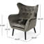 Élégant fauteuil en velours gris convenant à tout fauteuil en velours et à oreilles-283985414