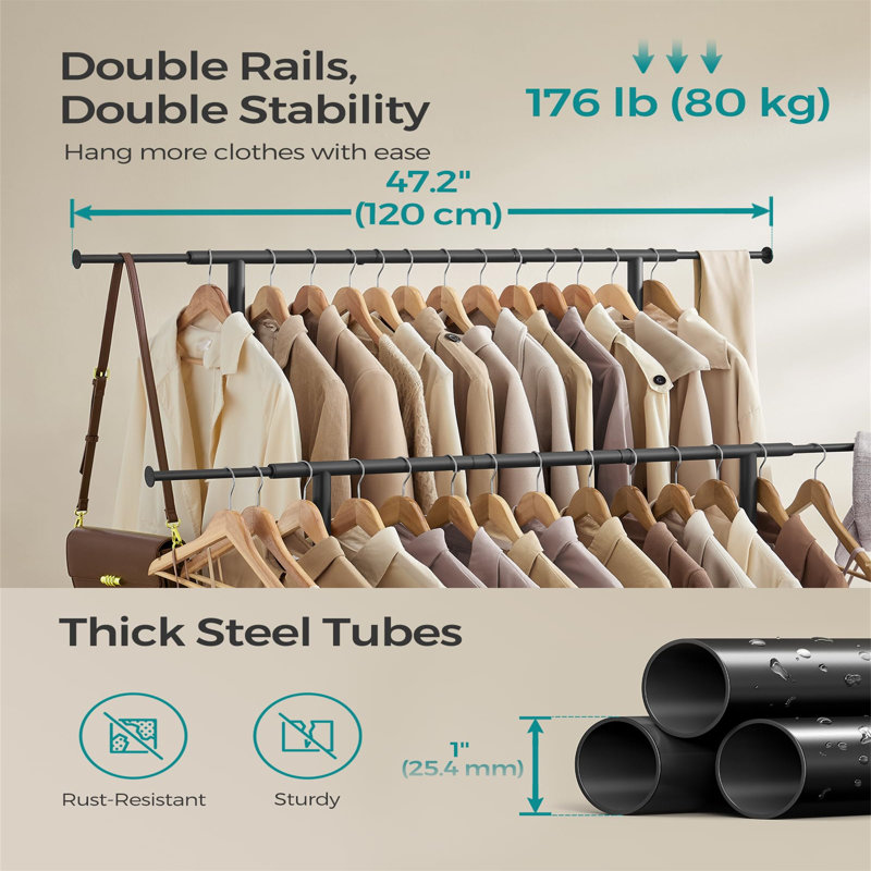 Guenevere Adjustable Rolling Clothing Rack