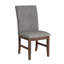 Ensemble de salle à manger Corinna 7 pièces, hauteur standard, en noyer - Table rectangulaire et six chaises en tissu gris foncé-830958185-830958186
