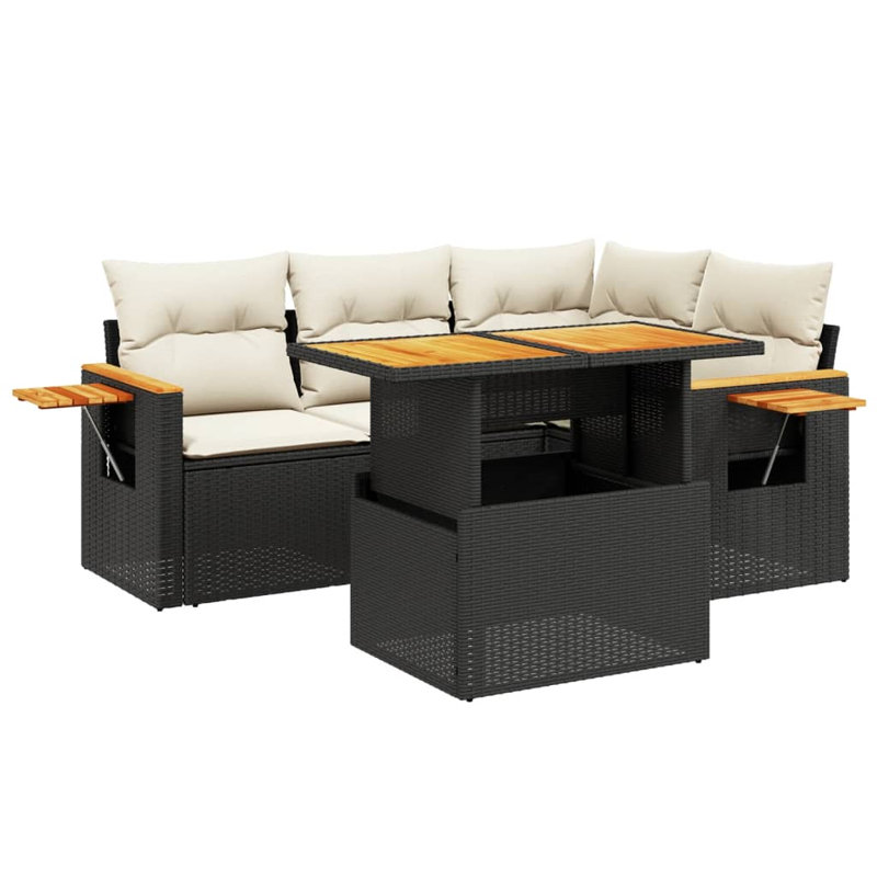 Grand canapé modulaire en rotin PE Vidaxl