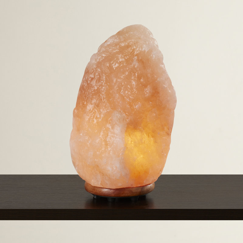 Himalayan Glow Crystal Salt Lamp with Neem Wooden Base, 5-7 LBS