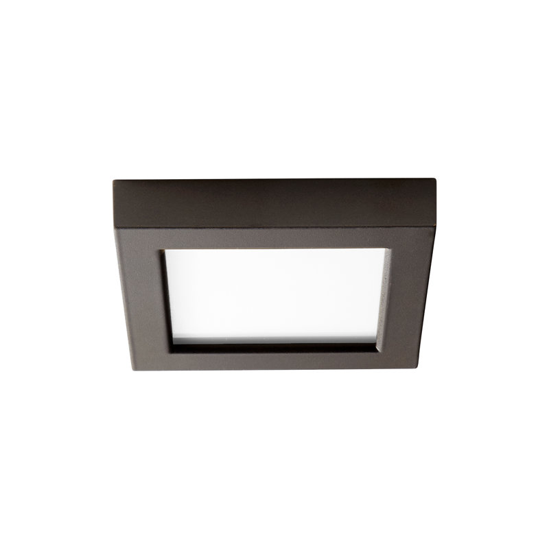 Gasparas Glass Flush Mount, Oiled Bronze, 1" H x 5" W x 5" D