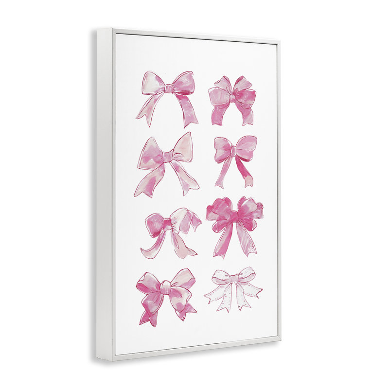 «Rows of Pink Bows», estampe numérique par Ramona Murdock, Giclée encadrée blanc bord de mer, H 18 po x l 12 po