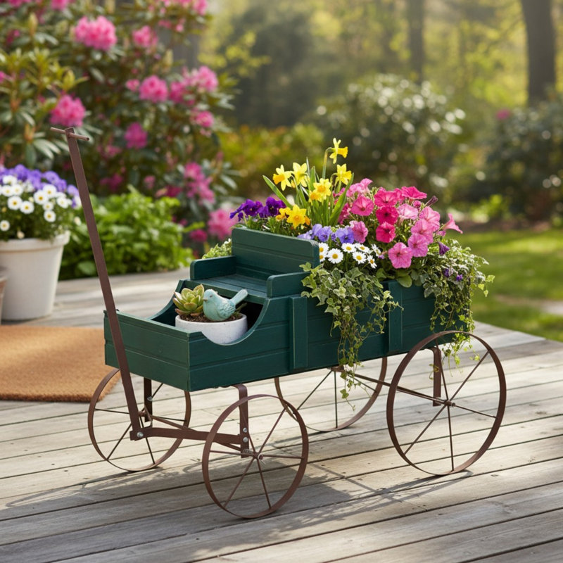Pot à fleurs Jacksboro, H 15,25 po x l 13,5 po x P 41,5 po, Vert