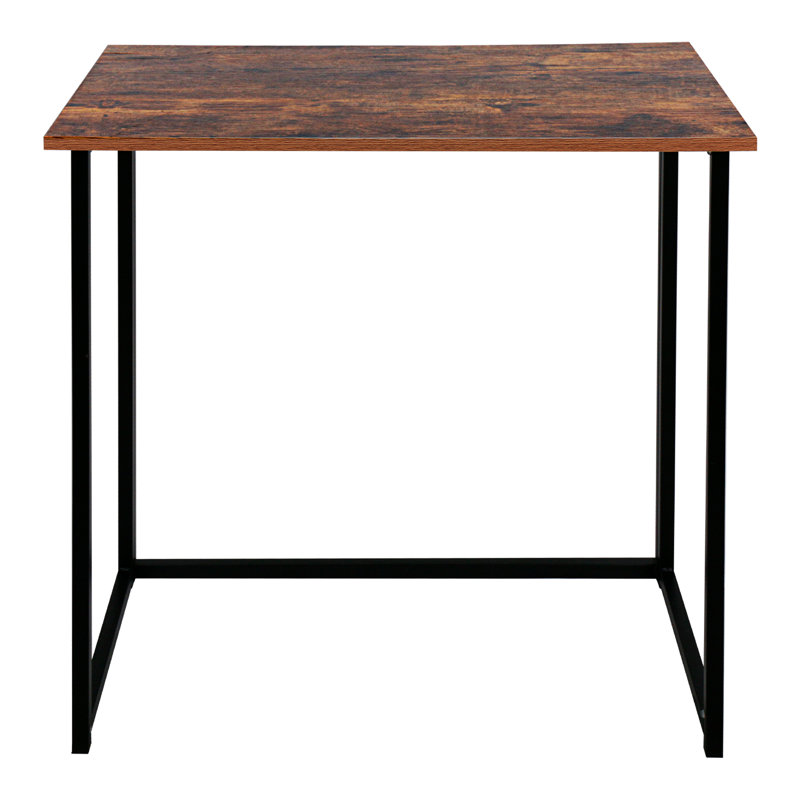 Metal Base Computer Writing Desk, Rustic Brown/Black