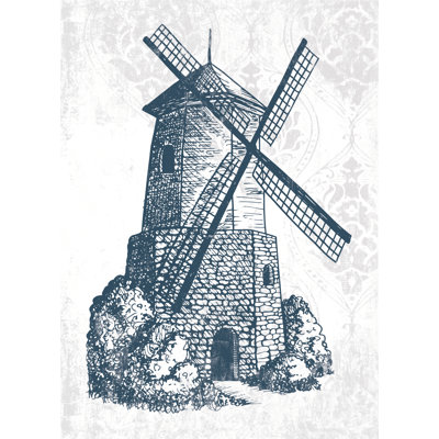 Impression sur toile bleu marine Windmill