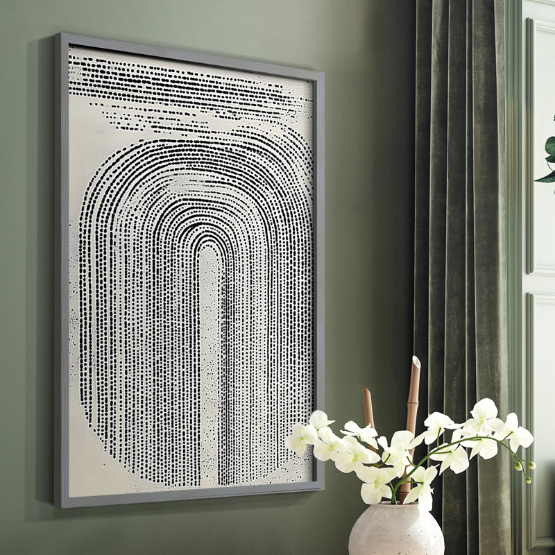 Impression abstraite encadrée CXCVI - prête à être suspendue - fabriquée aux États-Unis, Gris, H 20 po x l 16 po