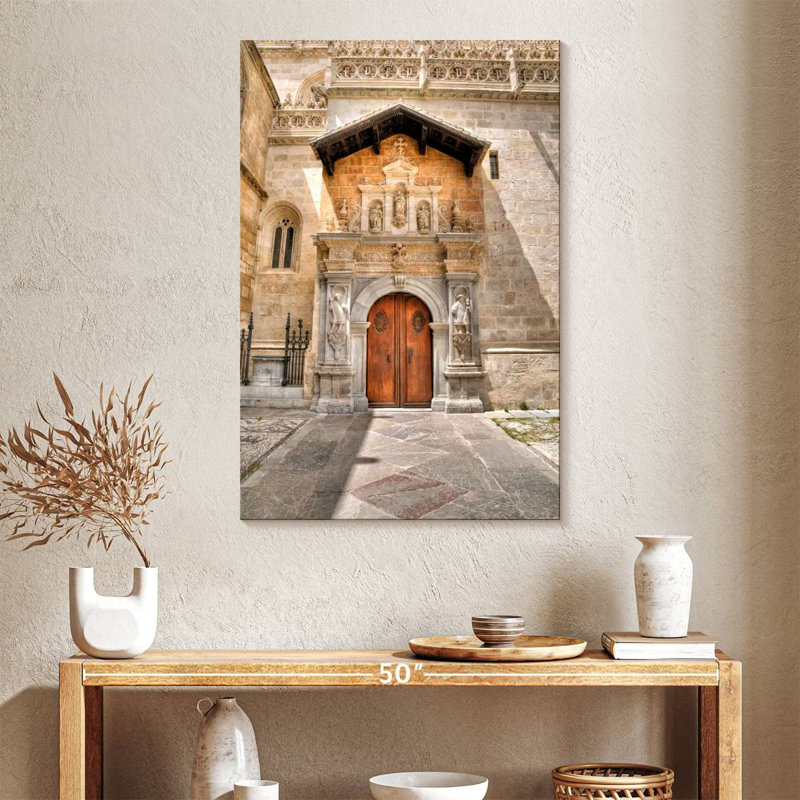 Porte de la cathédrale Aime Granada, H 39 po x l 26 po