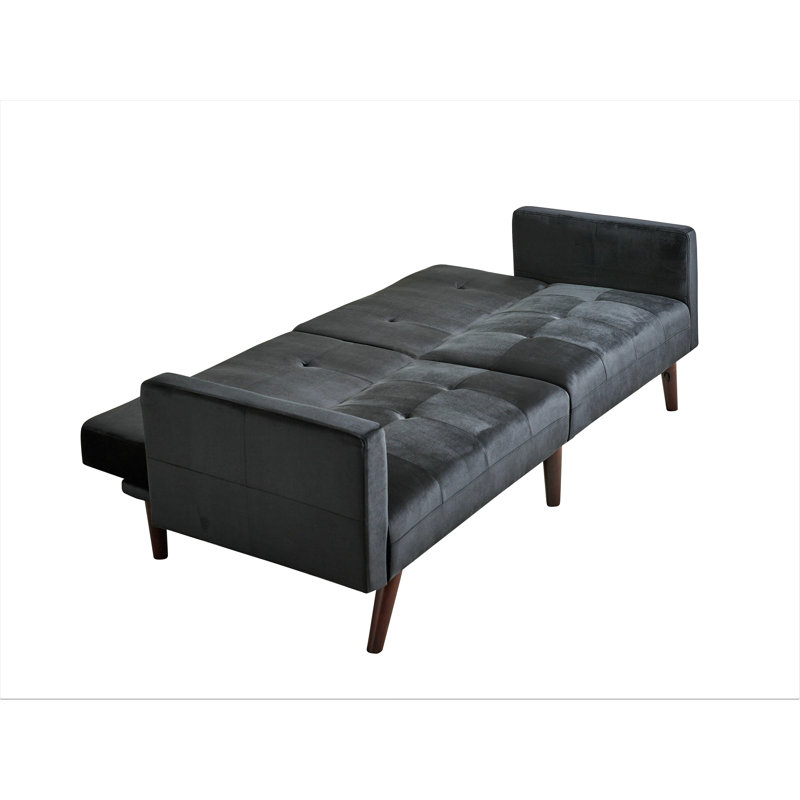 Osbaldo Reclining Sofa Bed, Black Velvet