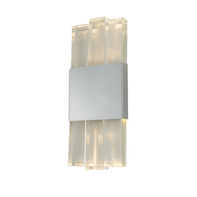 Applique murale 4 lumières DEL nickel brillant avec cristaux transparents