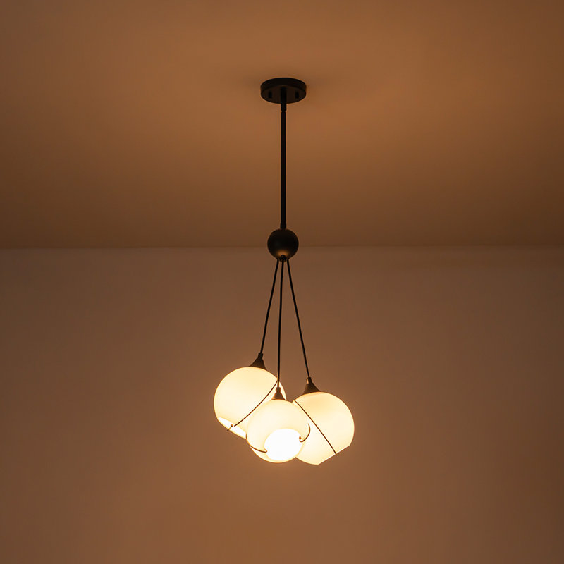Heider 3 - Light Cluster Pendant Light With Opal Glass