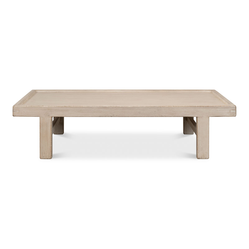 Solid Wood Coffee Table, French Gray