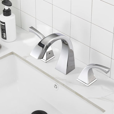Widespread 2-handle Bathroom Faucet with Drain Assembly