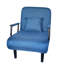 Chaise pliante qui se transforme en lit - Tissu en lin bleu, support en métal, éponge à haute élasticité pour le repos bleu, matériaux, sommeil et repos confortables