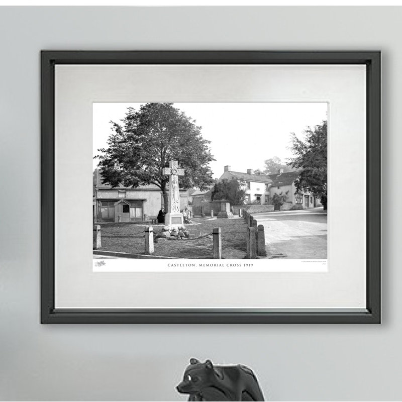 Castleton, Memorial Cross 1919 - Single Picture Frame Print, 40cm H x 50cm W x 2.3cm D