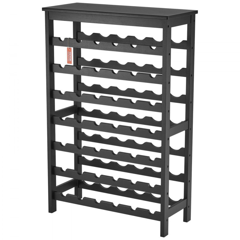 42 Bottle 7-Tier Modular Wine Rack Bamboo Wood Display Shelf with TableTop