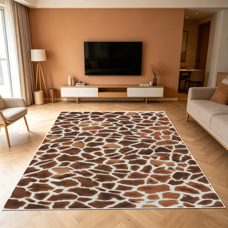 1PC Giraffe Print area rugs, Soft and Comfortable, easy-to-maintain, machine washable Indoor floor mat, suitable for living room, bedroom, entryway, balcony, patio, dining hallway, Home Decor, Outdoor Decor.