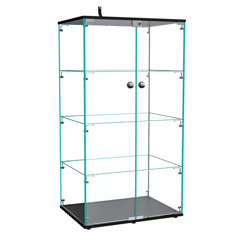 Curio Cabinet Glass Display Case for Collectibles with Door, 4 Display  Shelves Showcase, 64.2”Hx16.9''Lx 14.6''W Black