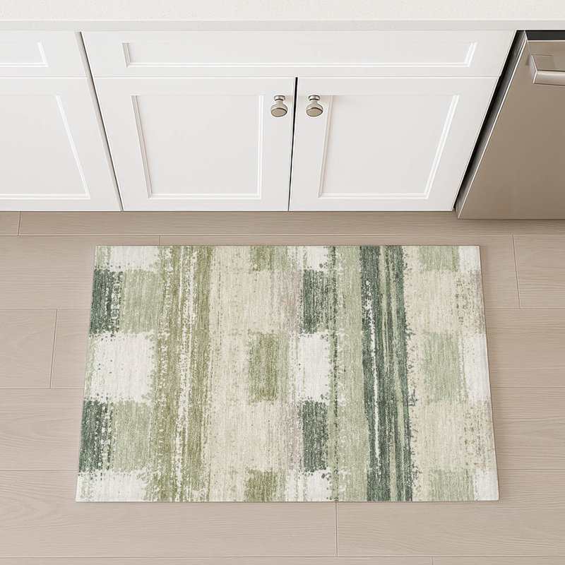 Machine Washable Indoor/Outdoor Chantille ACN2772 Squares Rug, Celery, 2'6" x 3'10"