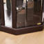 Armoire vitrine de salon - cerisier foncé, portes en verre, tablettes réglables, cerisier lumineux pour le rangement des ornements-1948515828