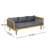 Outdoor Patio Sofa with Dark Grey Cushion & Grey rope, Acacia Wood Teak Finish, Water Repellent Fabric-129059856