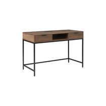 Ecworld Modern Design Workstation Desk with Hidden Cord Management Panels - Pine