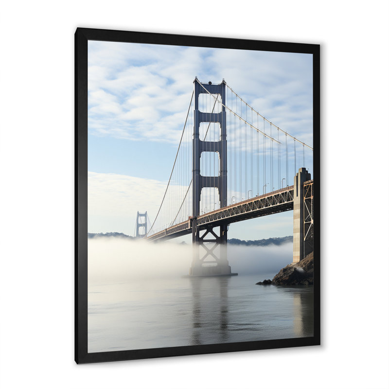 «Ciqala Grey Bridge Majestic Arch Graphite I», reproduction sur toile, H 20 po x l 12 po x P 1 po, Cadre photo noir