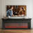 Black Solid Wood TV Cabinet Fireplace-118326089