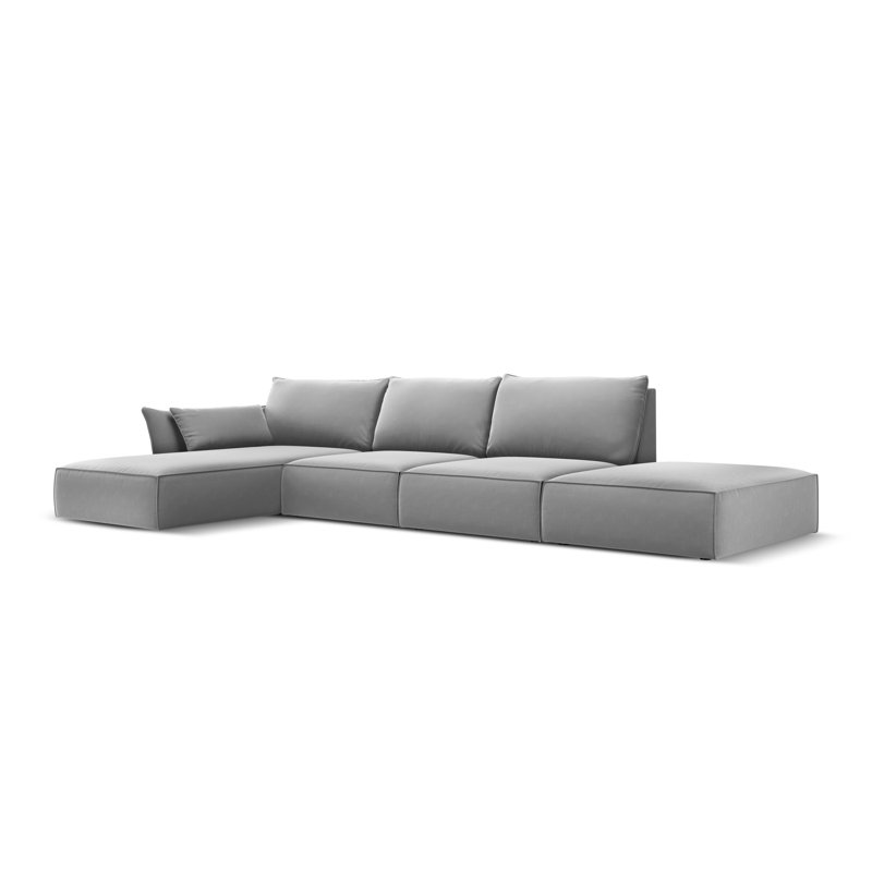 Alexsandro 5 Seater Corner Sofa , Grey, Left Hand Facing