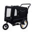 Très grand chariot-poussoir et poussette 2 en 1 pour animaux de compagnie - noir, capacité de 88 lb avec attelage amovible, roue pivotante à 360 ° et roues tout-terrain à dégagement rapide-118767635