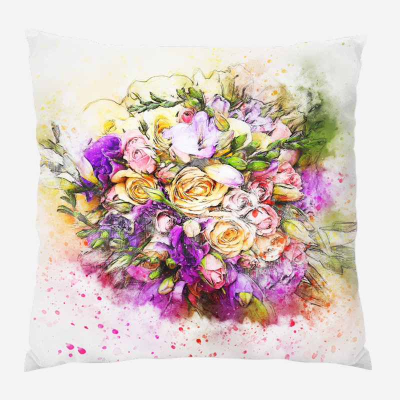 Outdoor Reversible Throw Pillow, Microsuede, Indoor