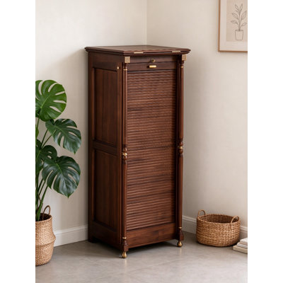 17.72 " W Walnut Solid Wood Jewelry Armoire