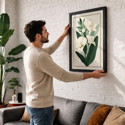 Study in Cream Botanical - Framed Print