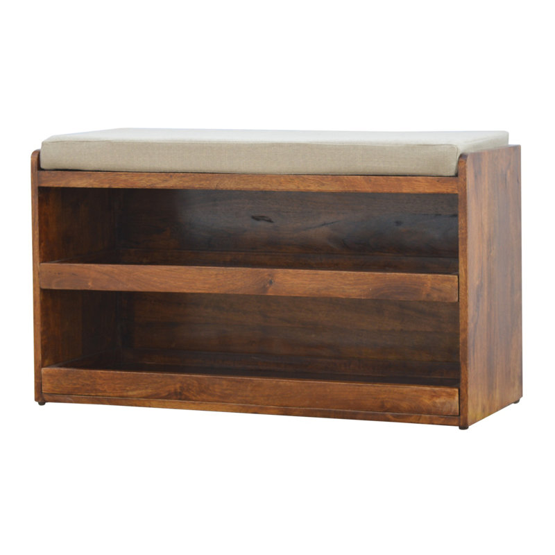 10 Pair Solid Wood Shoe Storage Bench
