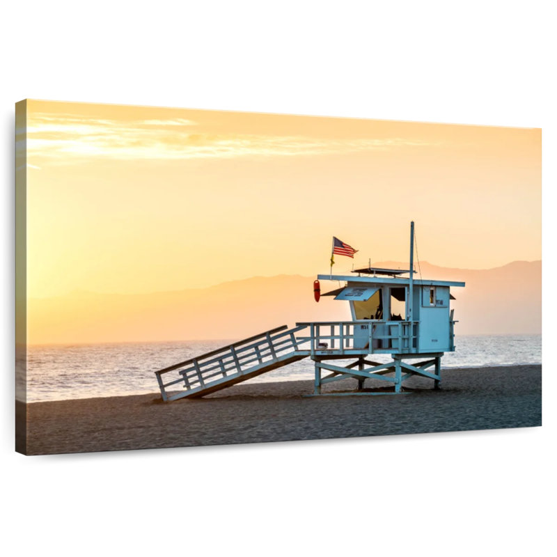 Coucher de soleil spectaculaire sur la plage de Venise Gillard, H 32 po x l 48 po