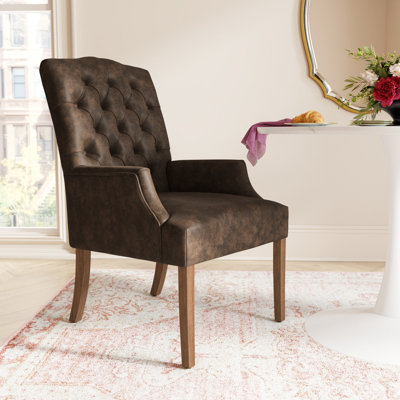 Kondo 19.75'' H Tufted Linen Upholstered Armchair