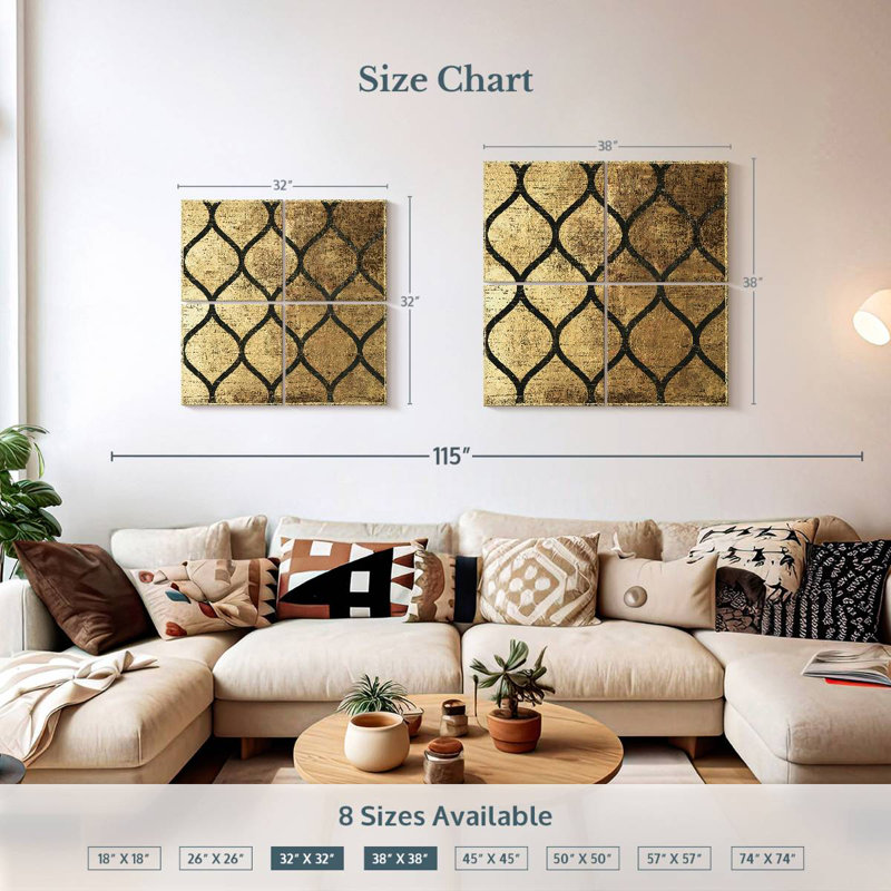 Art déco I, H 32 po x l 32 po