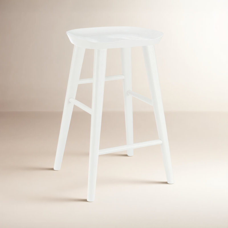 Tabouret de bar et de comptoir Anzie, Tabouret de comptoir (siège d'une hauteur de 25,8, Blanc