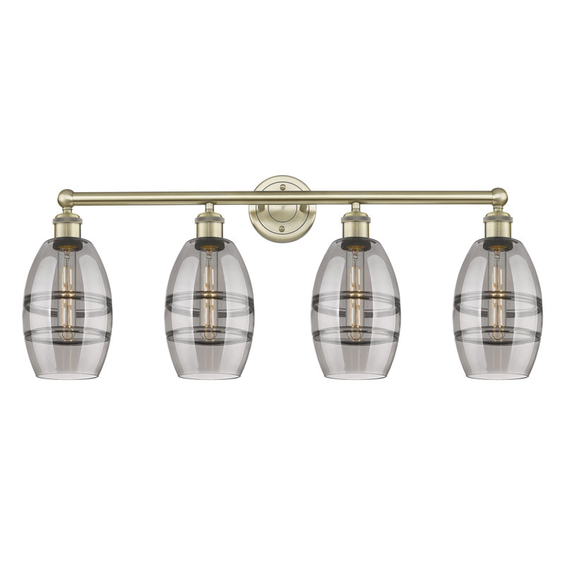 Dundrod 4 - Light Dimmable Vanity Light, Light Smoke, Antique Brass