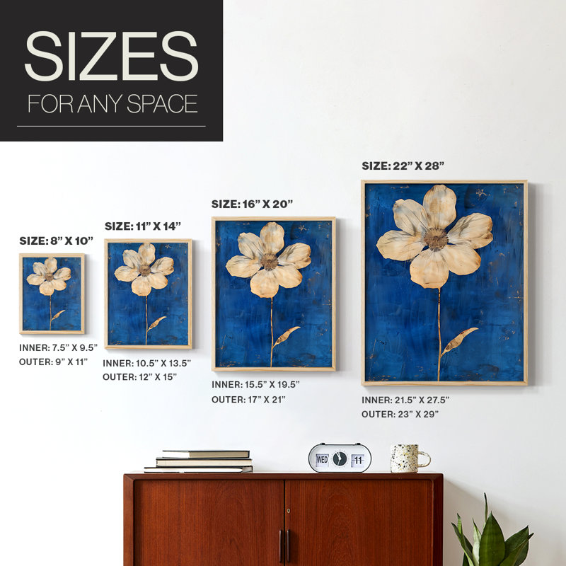 Reproduction encadrée FLORAL Series Lxxviii - bois massif, H 21 po x l 17 po