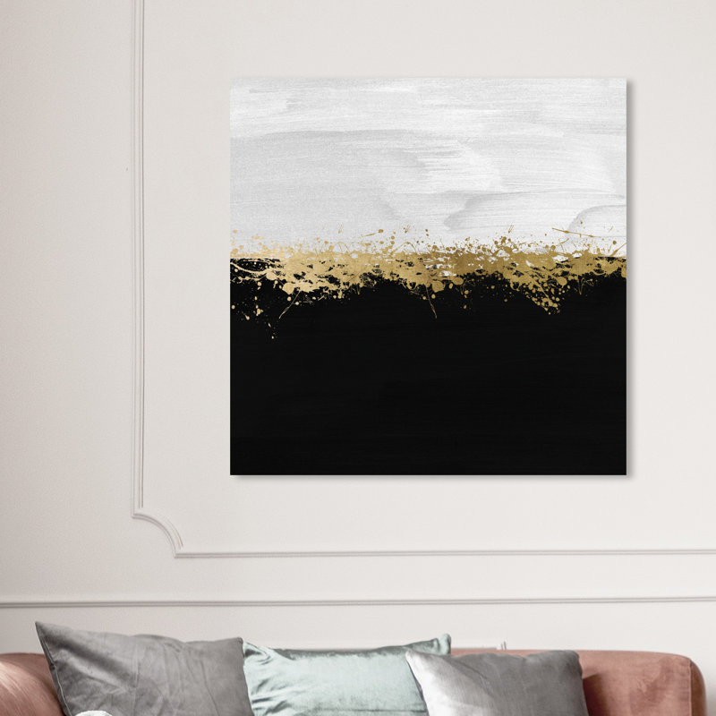 «Abstract Midway in Black and White Paint», reproduction d'art graphique sur toile tendue, H 40 po x l 40 po, Toile tendue